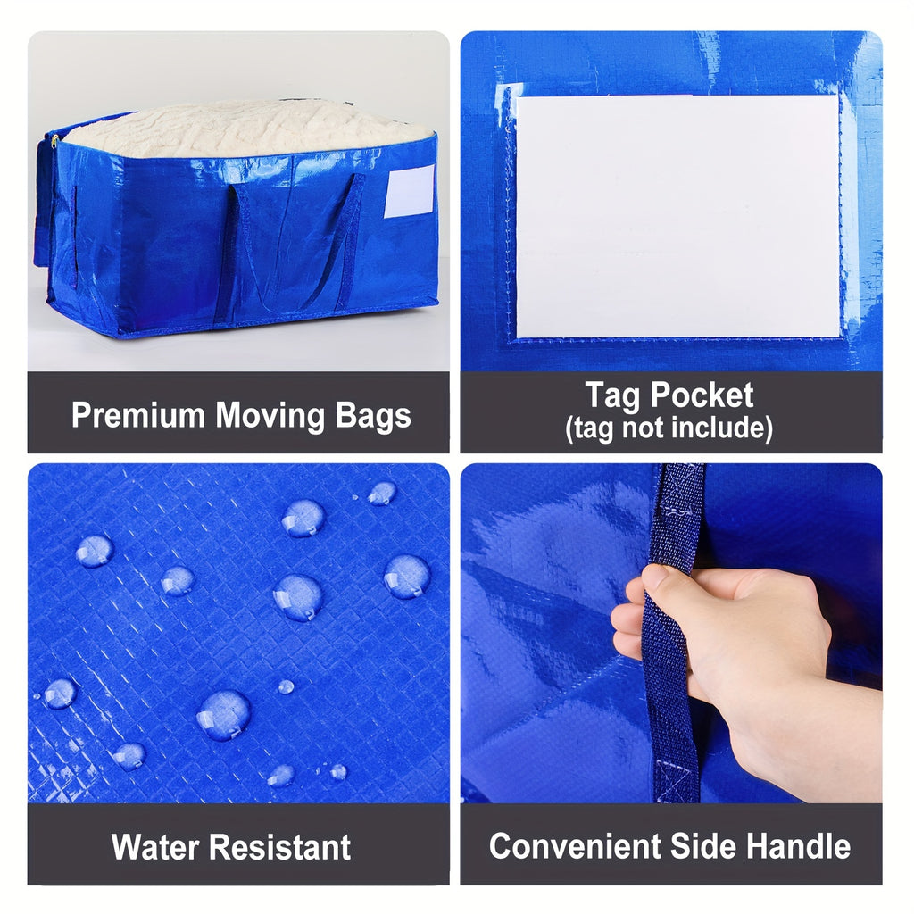 12pcs extra large moving bags zippers carrying handles heavy
