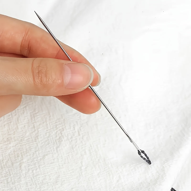 15 large random eye sewing needles hand   faux leather