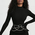 punk gothic style chain dark style cross layered chains