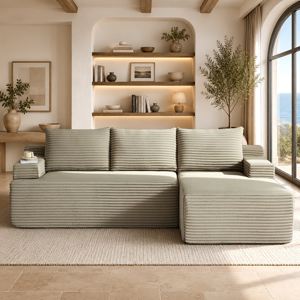 l shaped cloud sofa 3 seater corduroy sectional couch