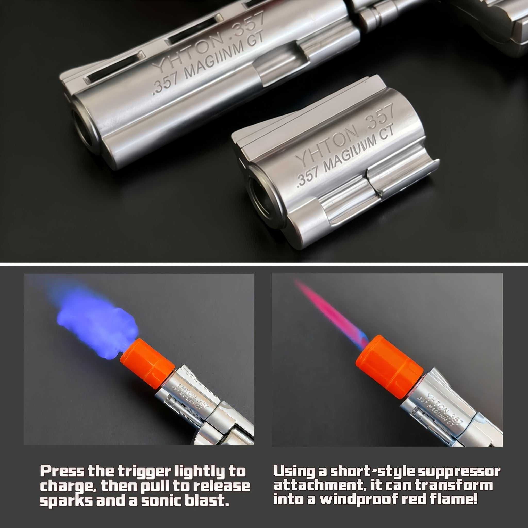 shaped metal butane refillable lighter straight