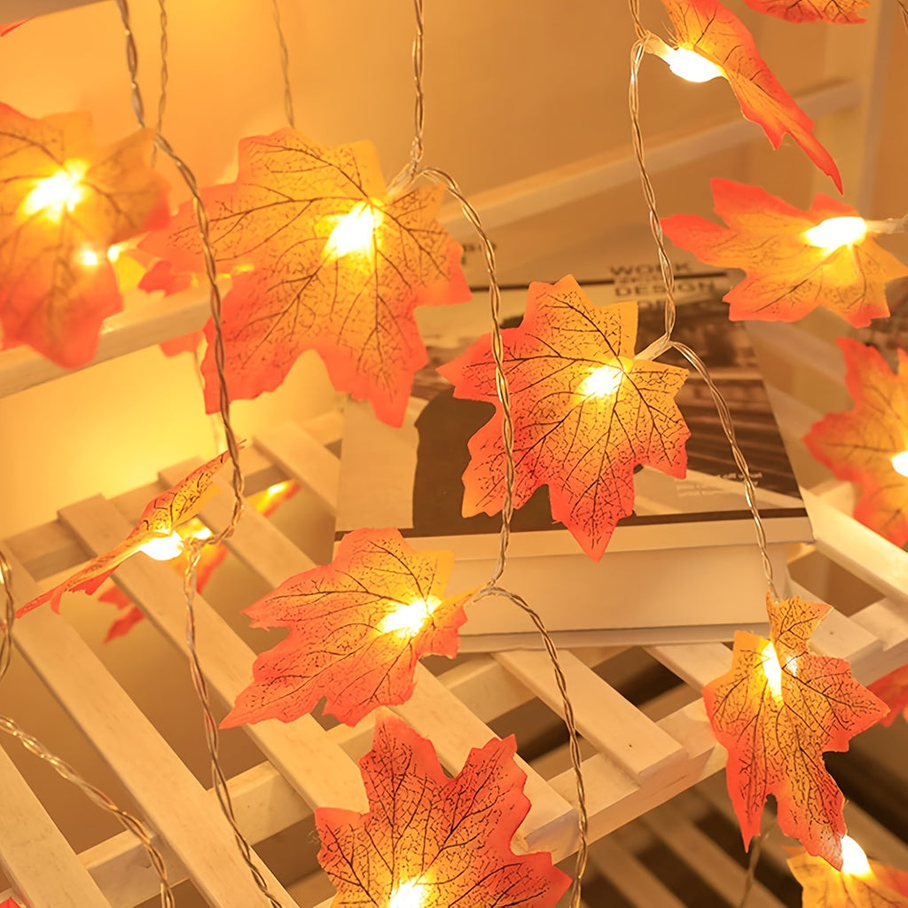 1 pack   led battery powered maple leaf fairy indoor