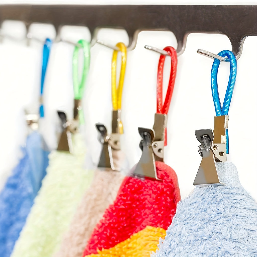 10pcs stylish metal towel clips versatile drying rack