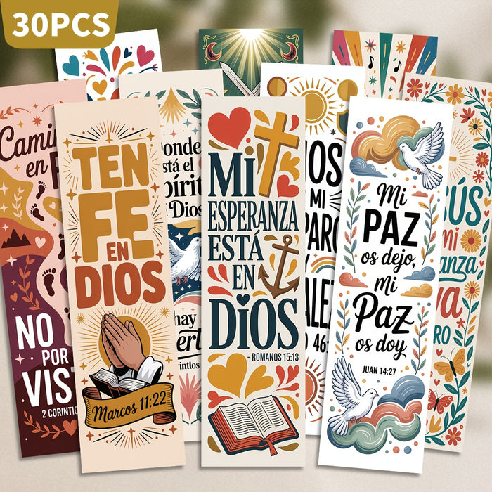 30pcs spanish christian bible verse bookmarks vintage floral