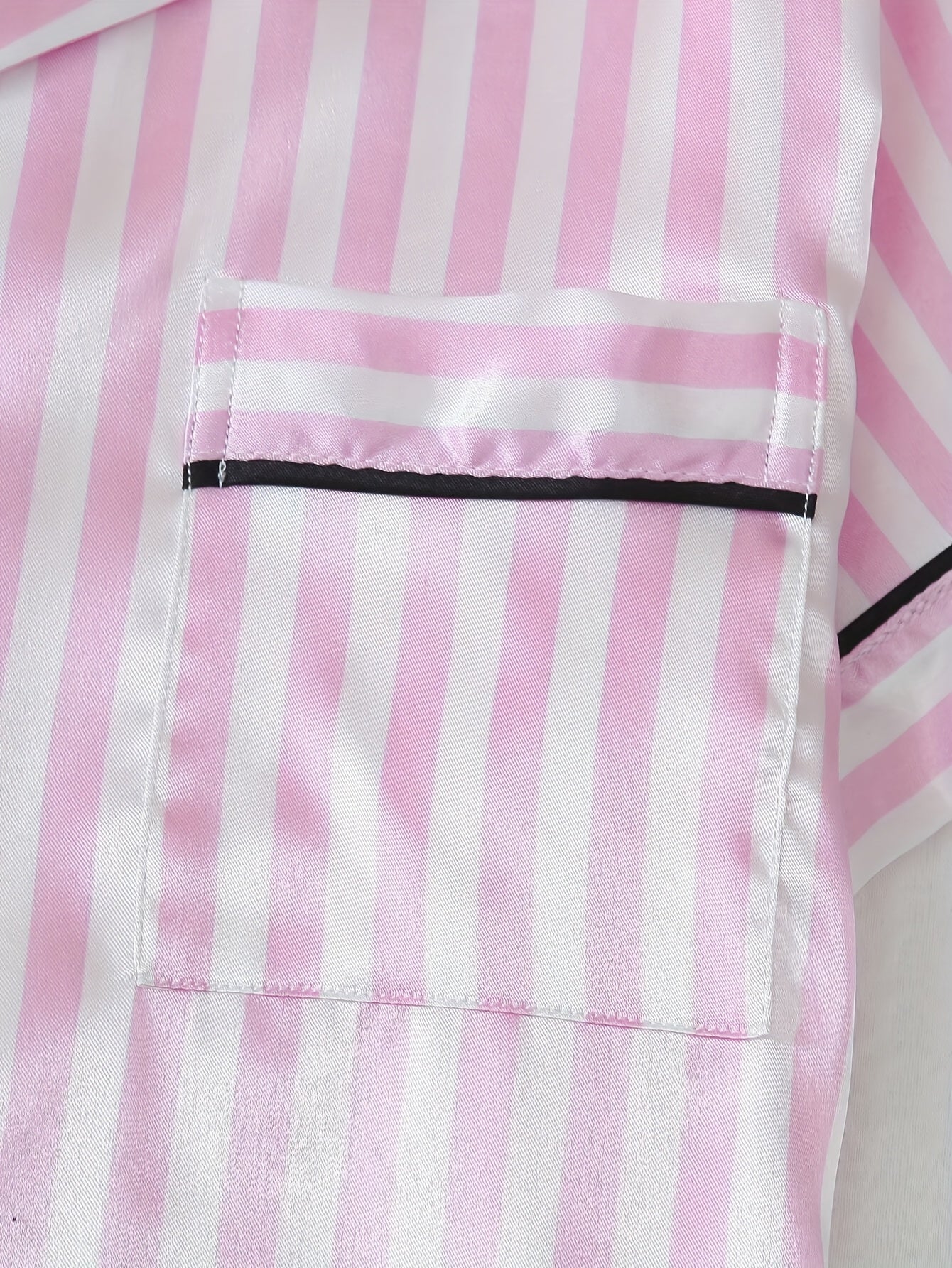 summer womens pajamas pink striped bow short sleeve shorts