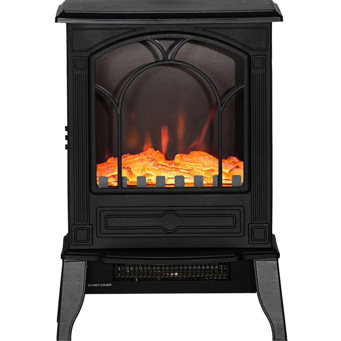 22 Electric Fireplace Stove, , 750W & 1500W, Black, Realistic Flame, Overheat Protected, Heats 161-215 Sq. Ft. Area Fireplace, 750W/1500W, Comfortably