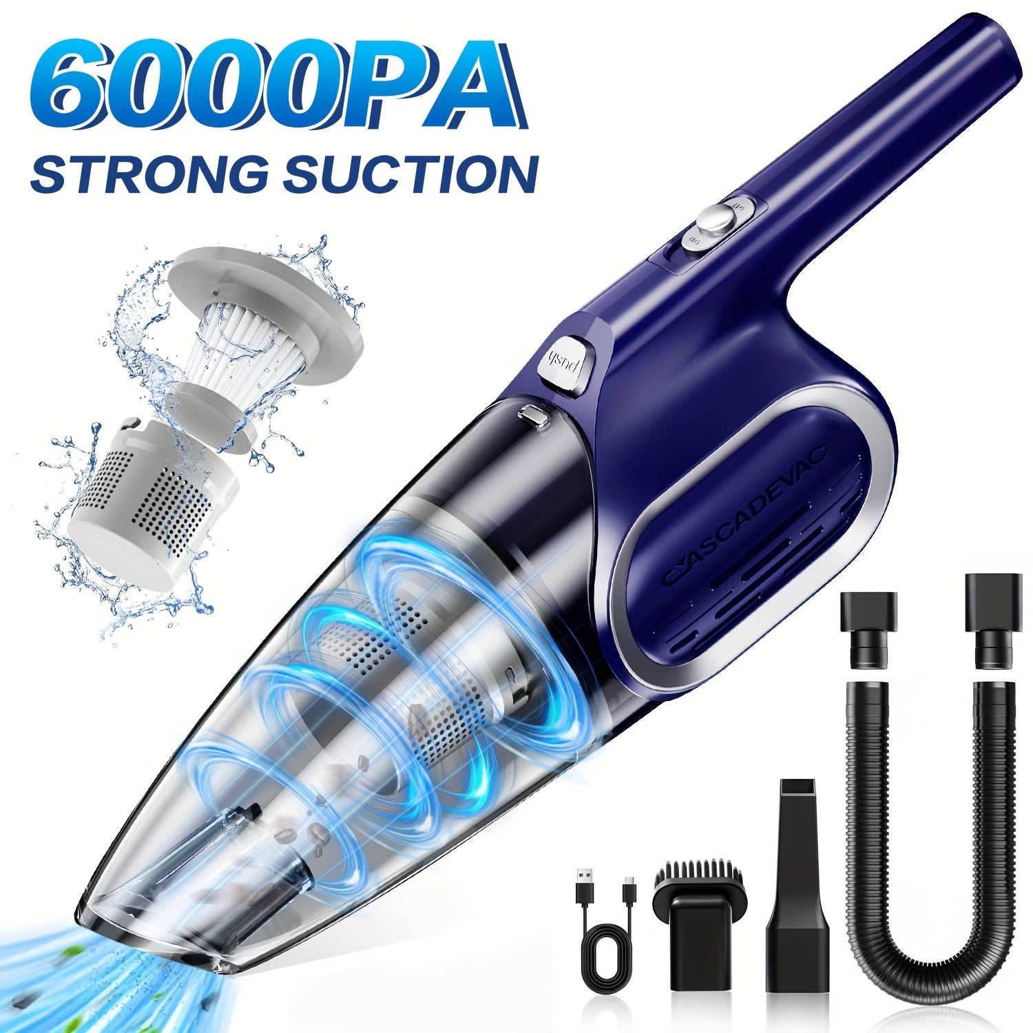 portable household vacuum cleaner 6000pa powerful suction