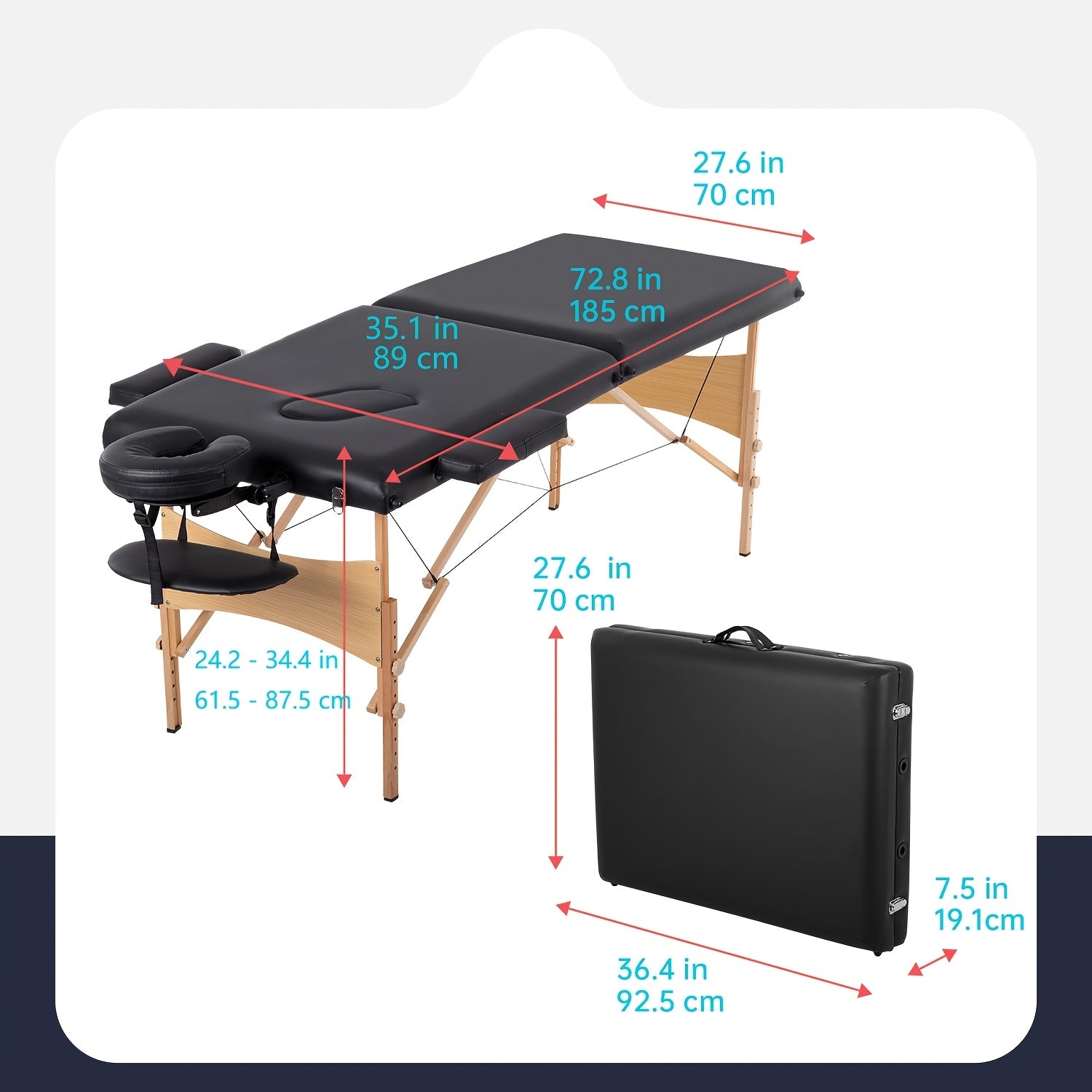 2 fold massage table portable massage bed   bed