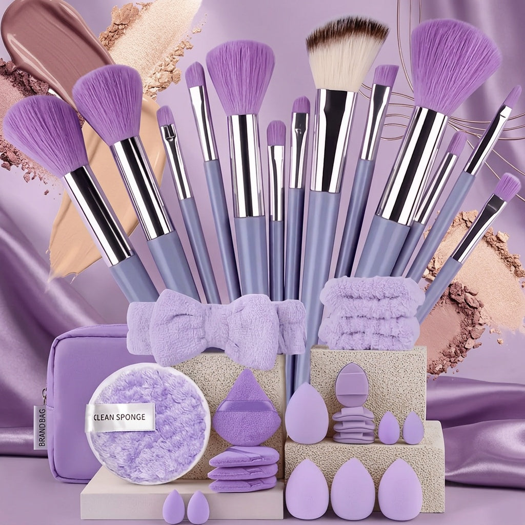 a set 13 makeup brushes including a portable storage bag