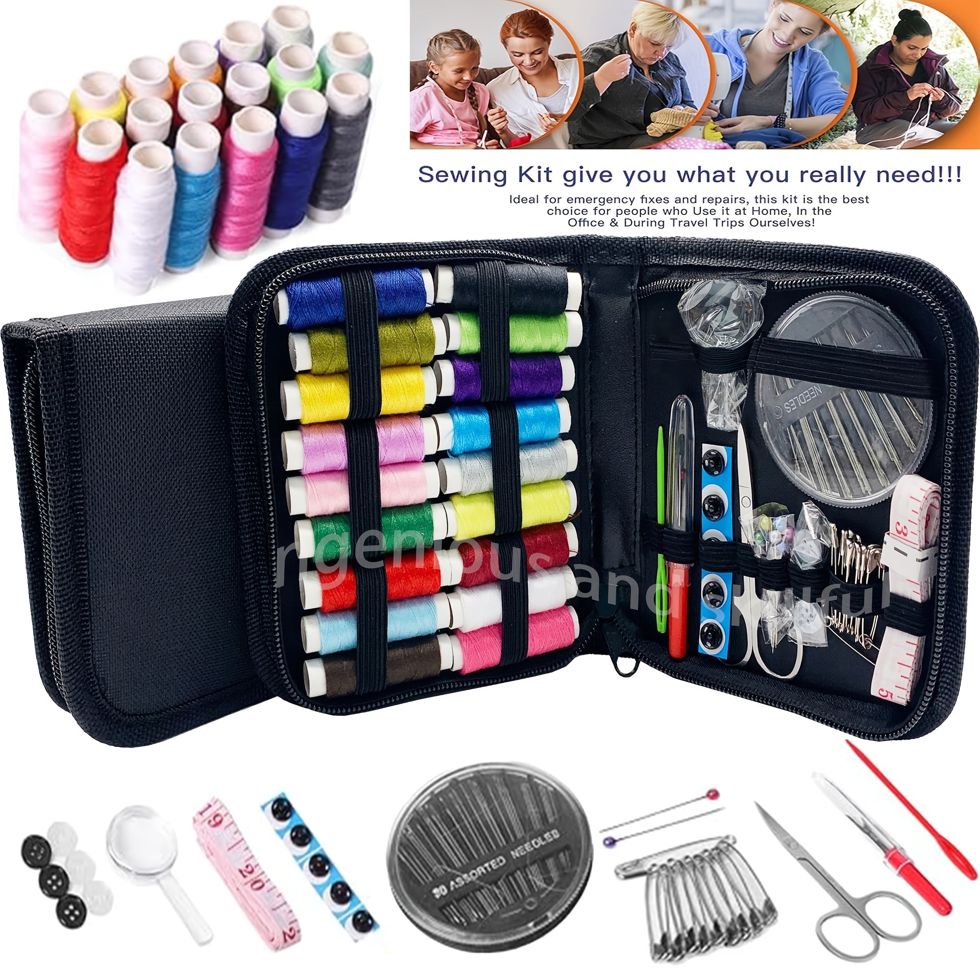 85pcs beginner   basic hand sewing deluxe starter kit