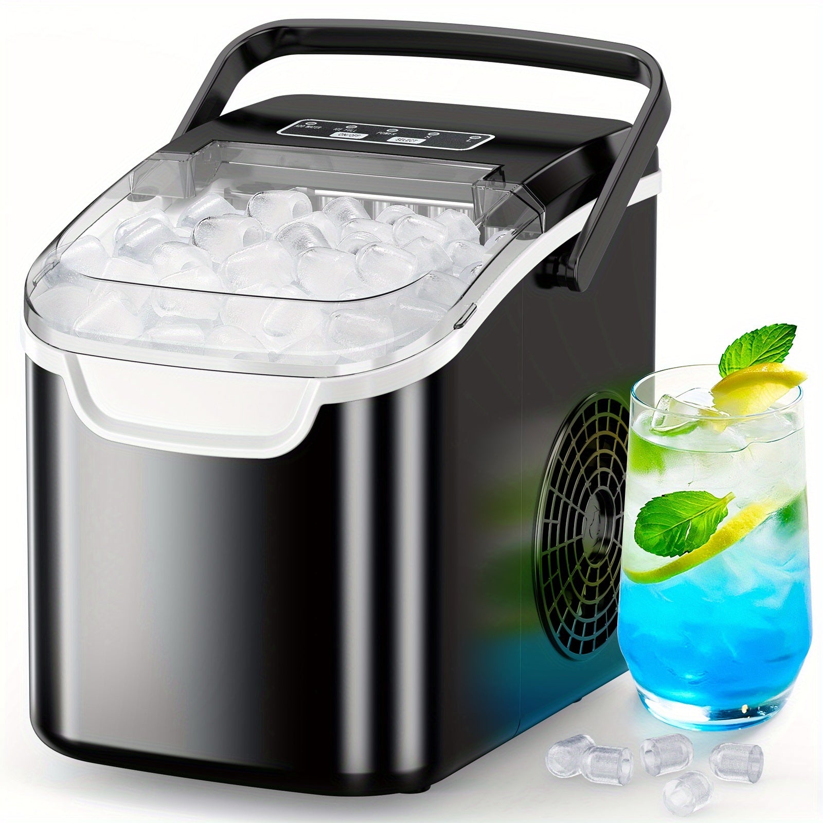 ice maker machine 8 ice cubes in 6   26lb day ice 2 sizes
