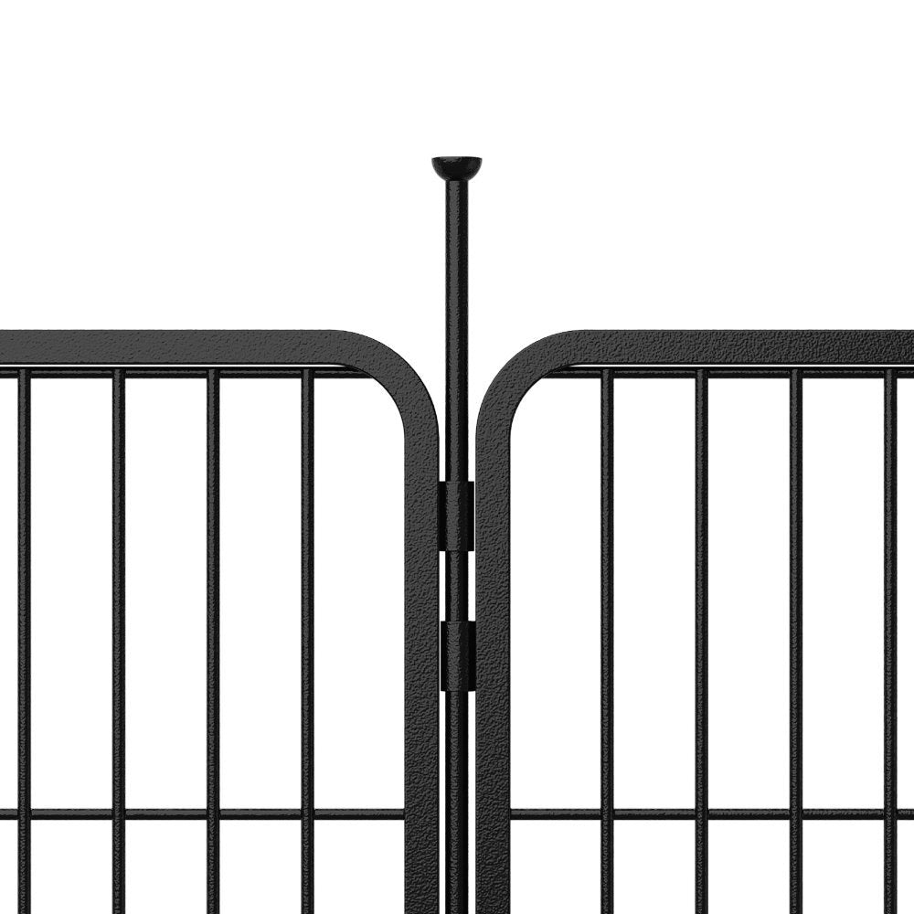 (8 Fence Panels) No Dig Easy Install Metal Fence, Decorative Fence Ideal For Garden Fencing For Dogs, Temporary Fence Or Garden Fence Animal Barrier