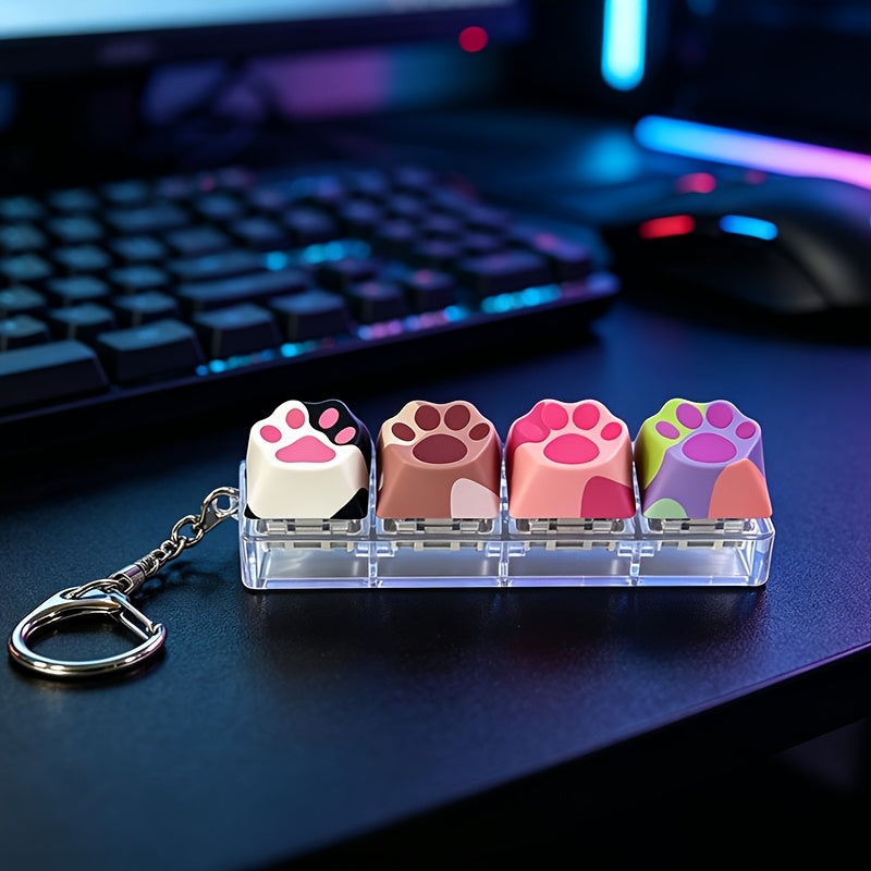 cute cat paw keyboard fidget toy   sound stress clicker