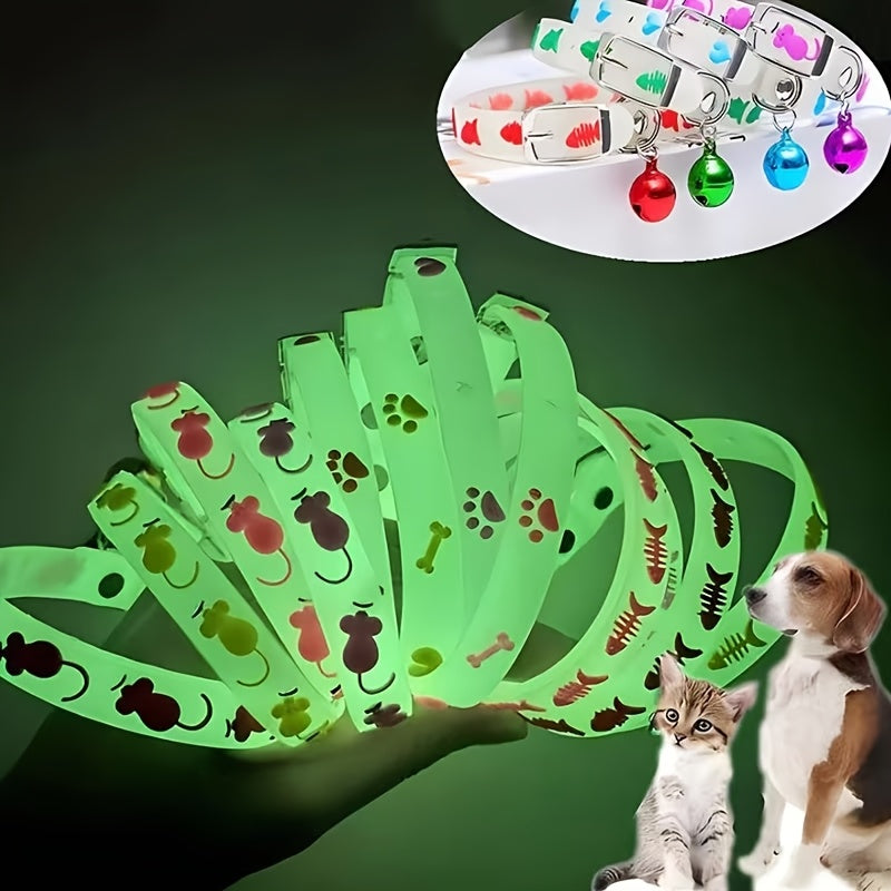 2pcs 1pc random color   collar bell luminous night