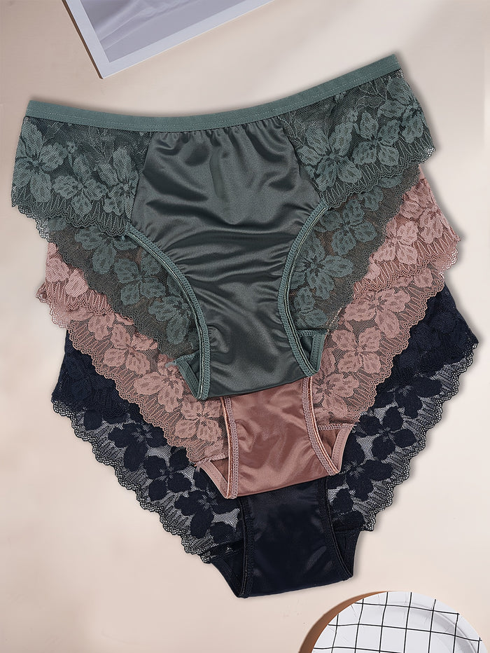 3pcs solid color   fabric floral contrast lace