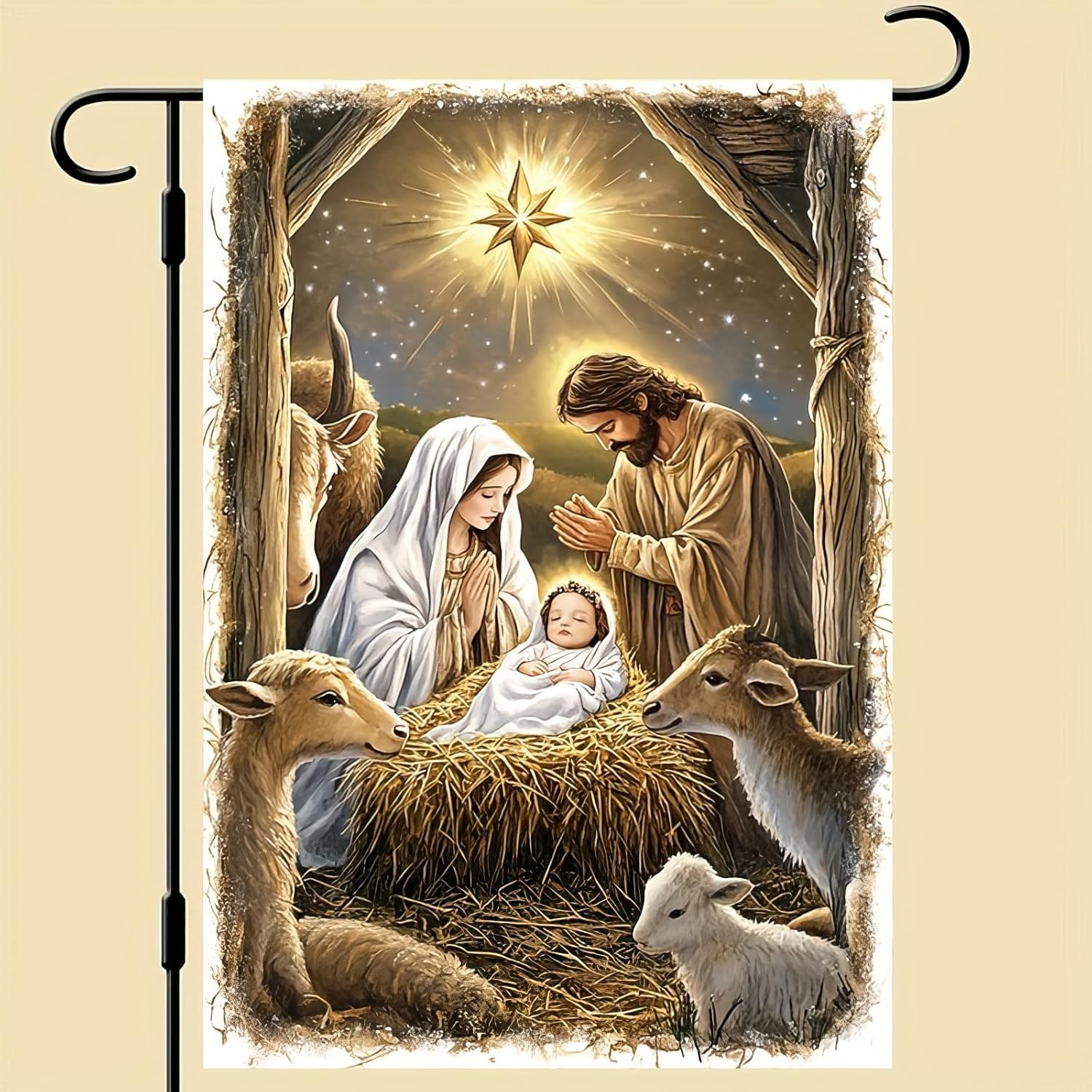 12 x18 double sided christmas nativity scene garden flags