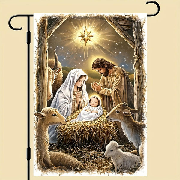 12 x18 double sided christmas nativity scene garden flags