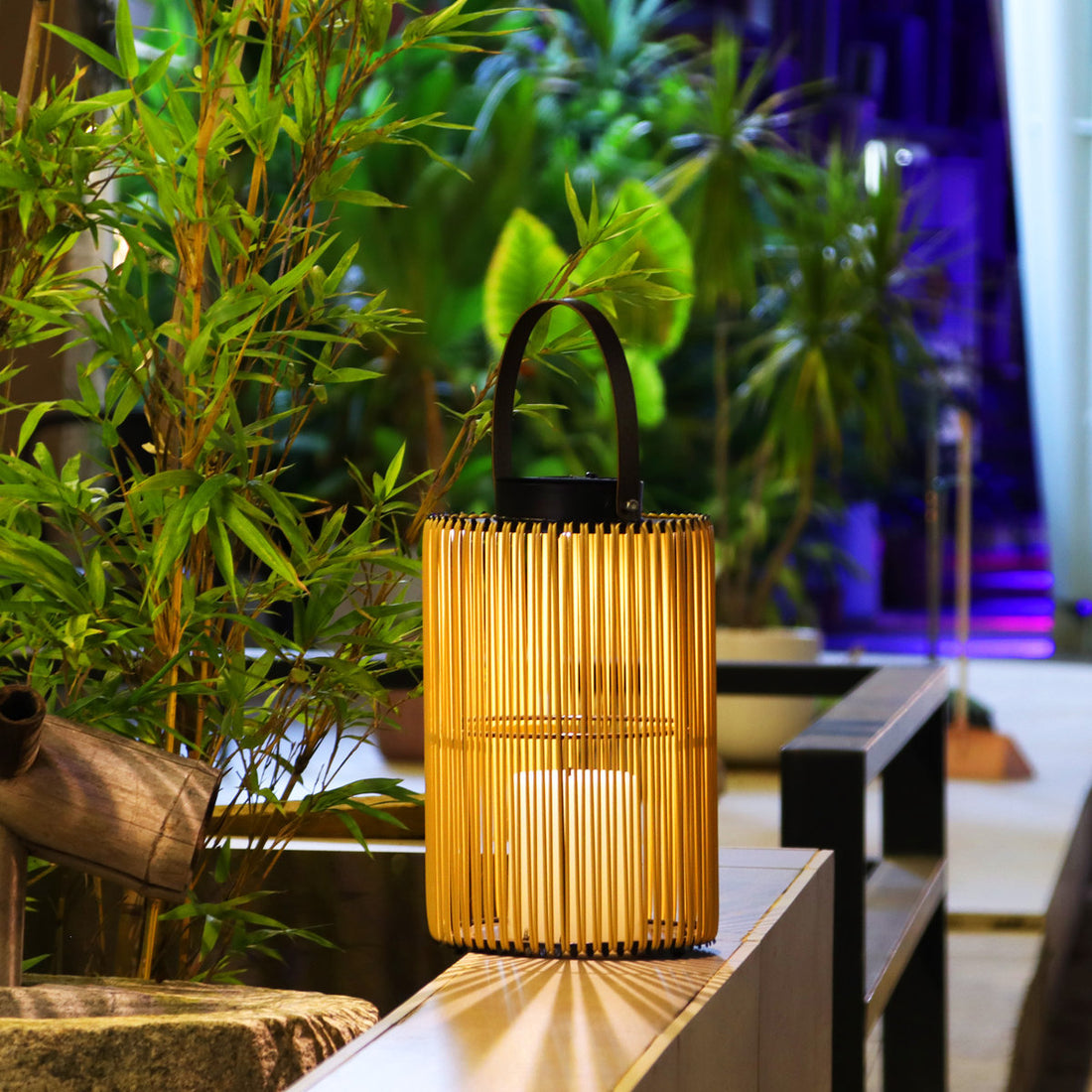 2pcs Solar Powered Woven Lantern - 9.64 Black & Amber, Pp+pe Garden Light, Auto On/off, Weatherproof