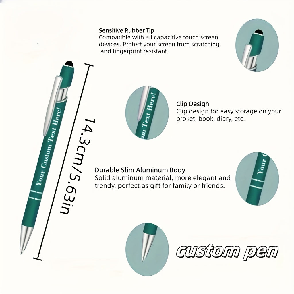 a set 55 personalized metal pens customizable circular
