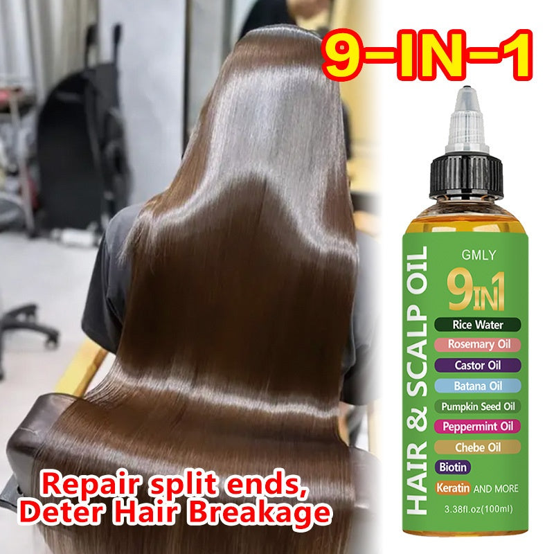 9 in 1 hair oil rice water rosemary oil castor oil batana
