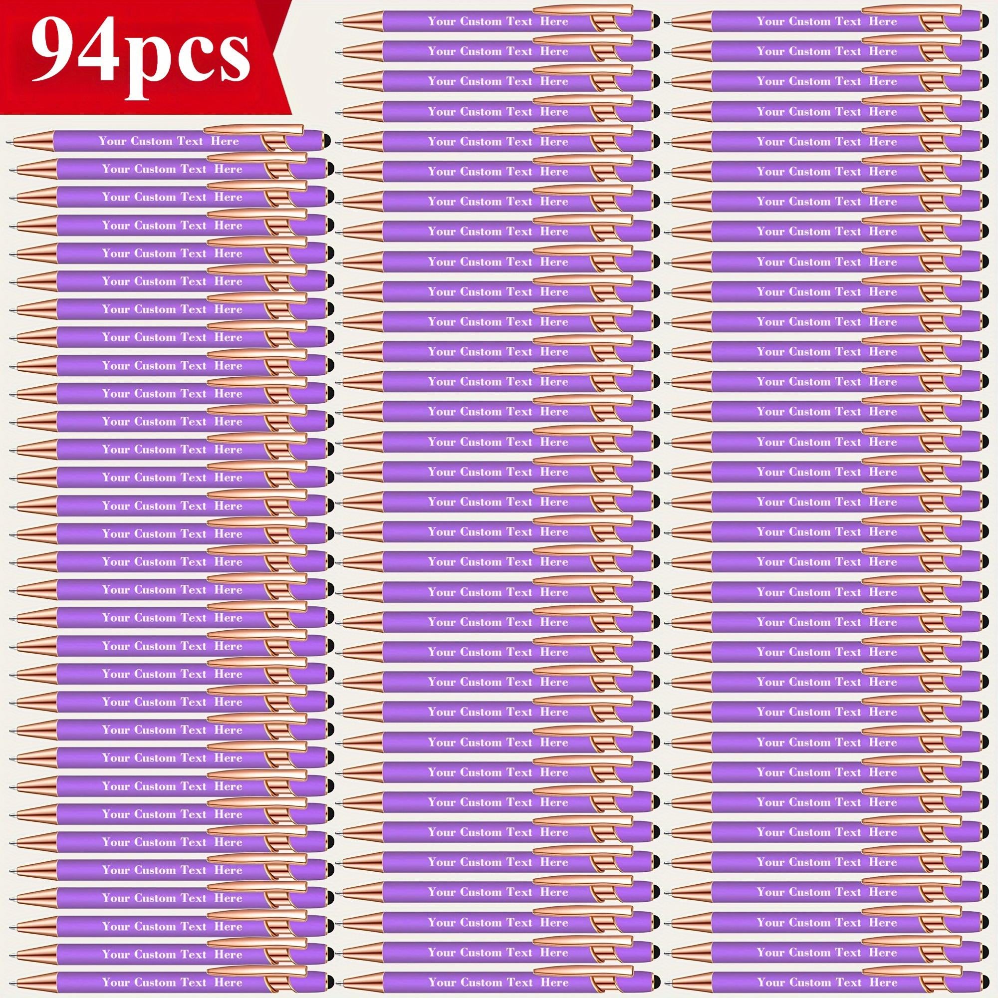 94pcs custom engraved ballpoint pens personalized names text