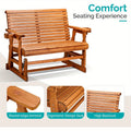 outdoor glider bench wood patio glider cup holders porch