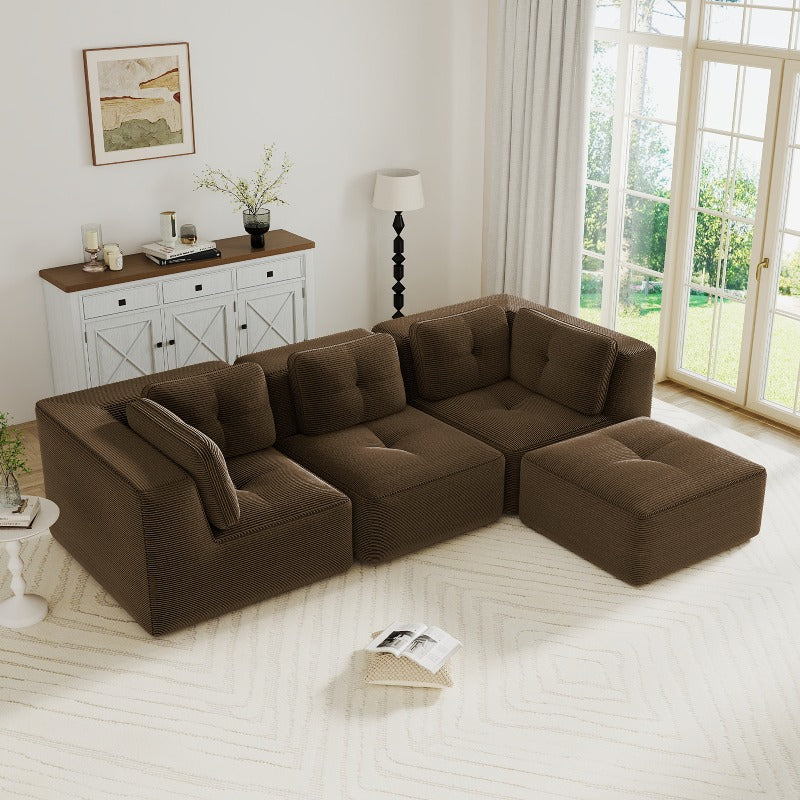 modern modular sectional sofa living room corduroy fabric 3