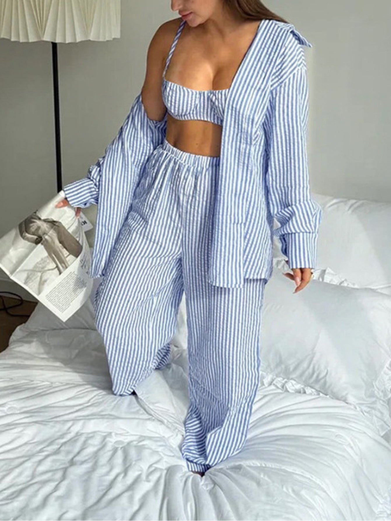 3pcs womens pajamas set autumn winter featuring soft