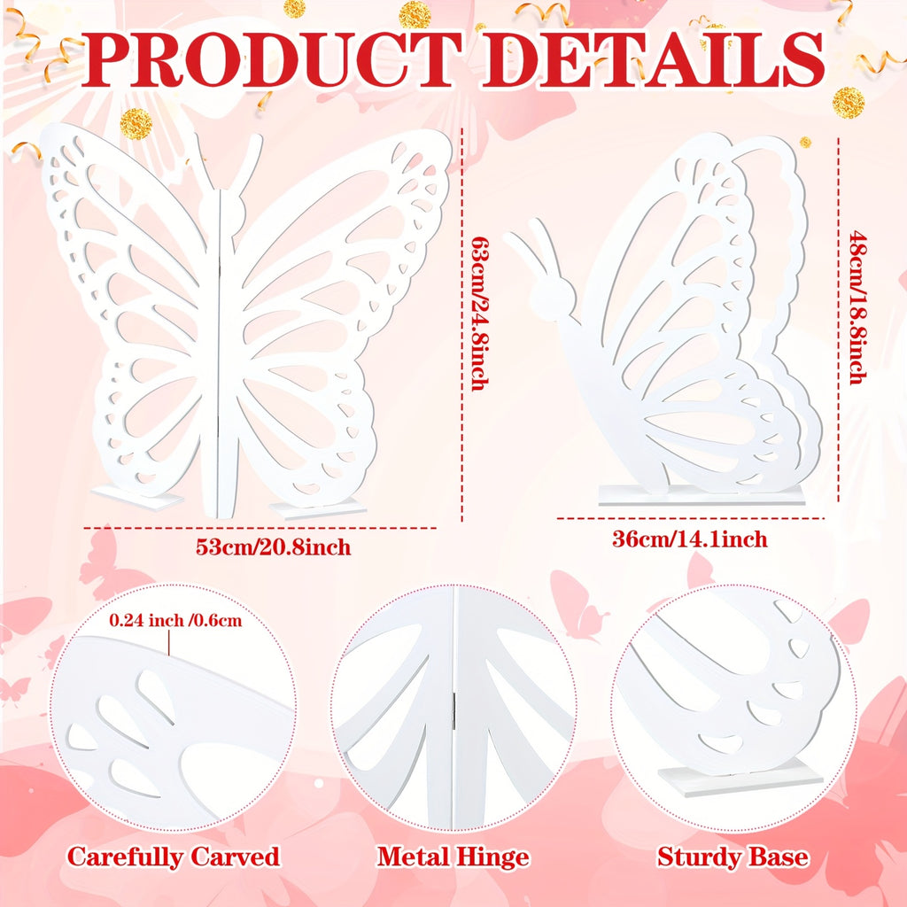 2pcs large wooden   props 20 17 5 standing wings