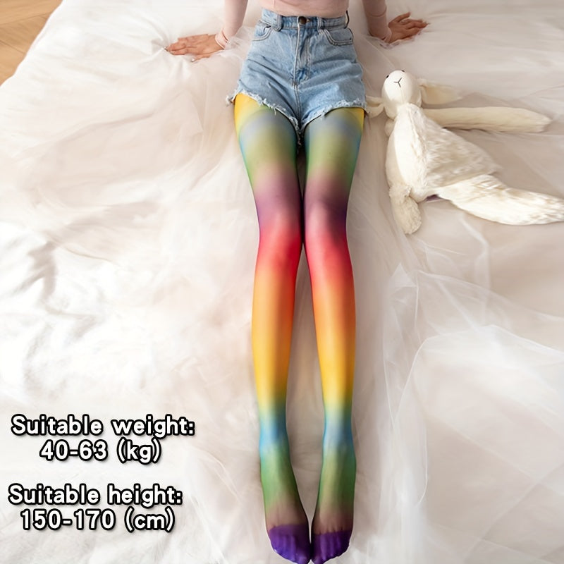 1 pair new   gradient black stockings female personality