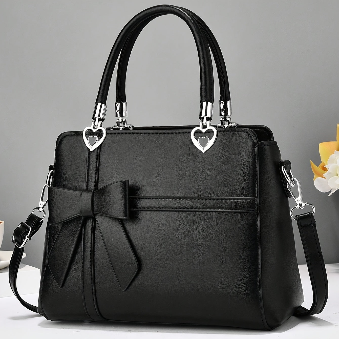 solid color bowknot handbag bags luggage temu