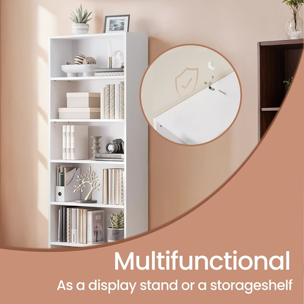 6 tier open bookshelf display space saving bookcase home