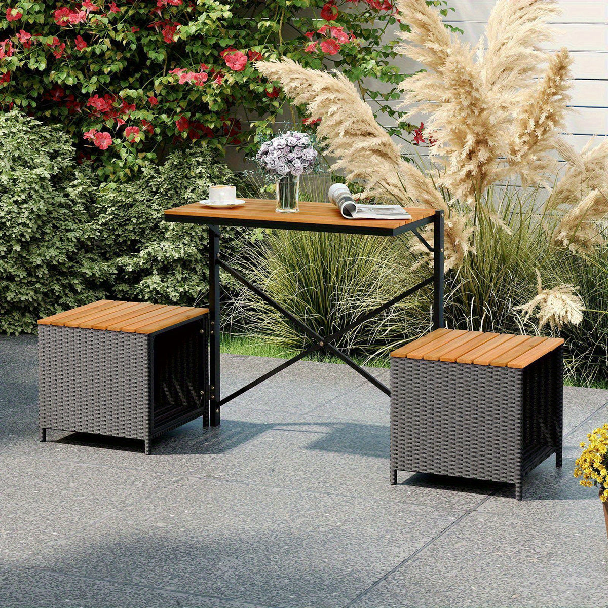 2 in 1 outdoor convertible bench transforming