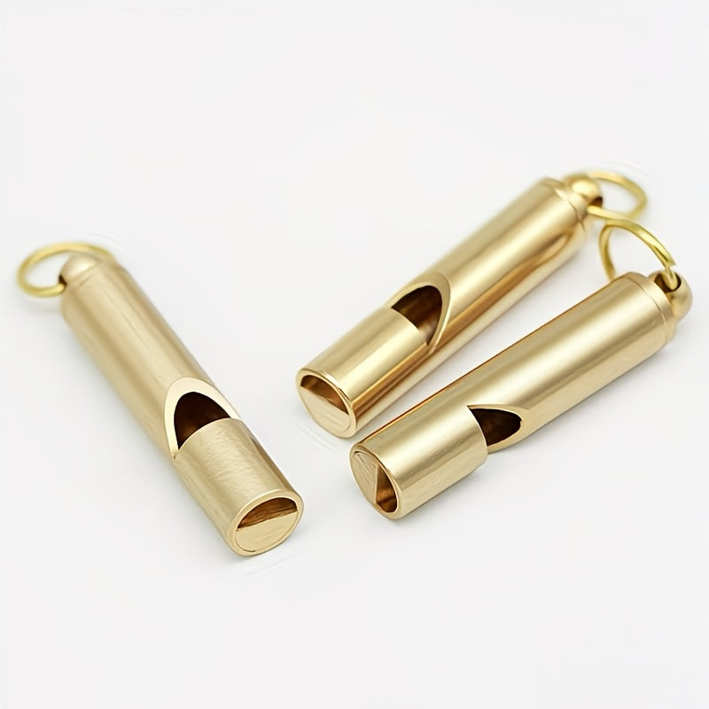2 loud emergency survival whistles heavy duty golden