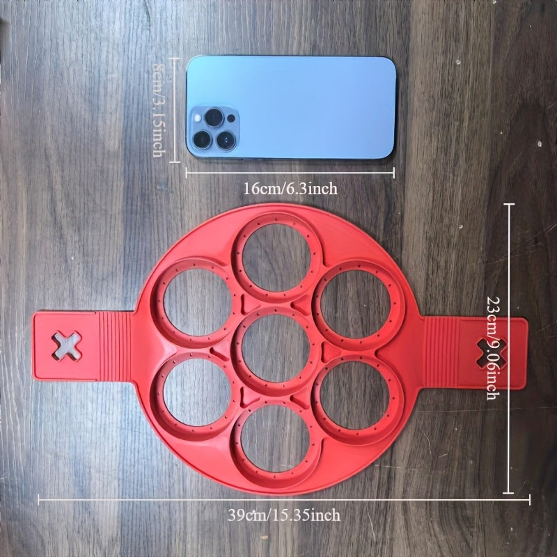 1pc silicone non stick pancake egg maker 4 cup round cooking