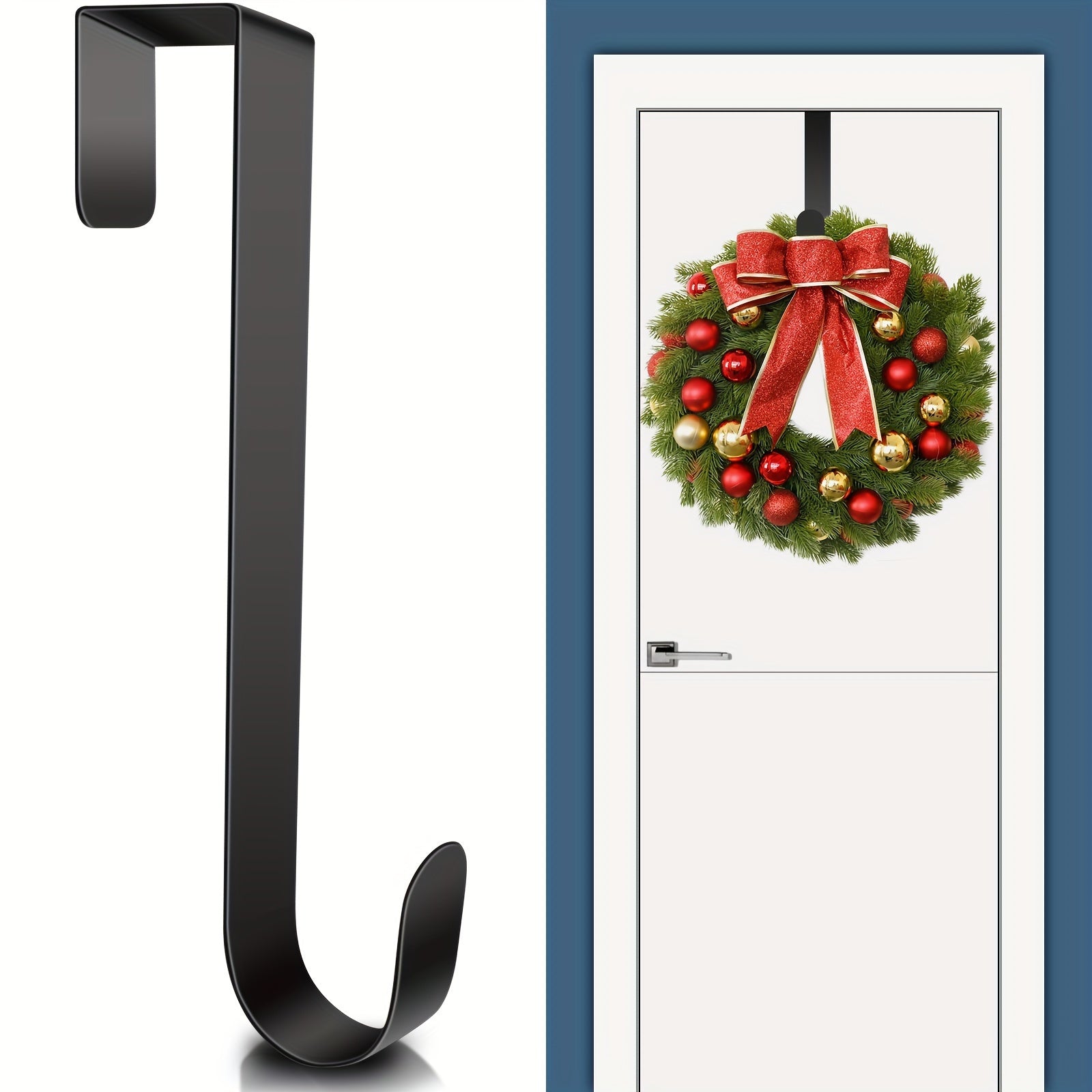 1pc   metal door wreath hook punch free heavy duty