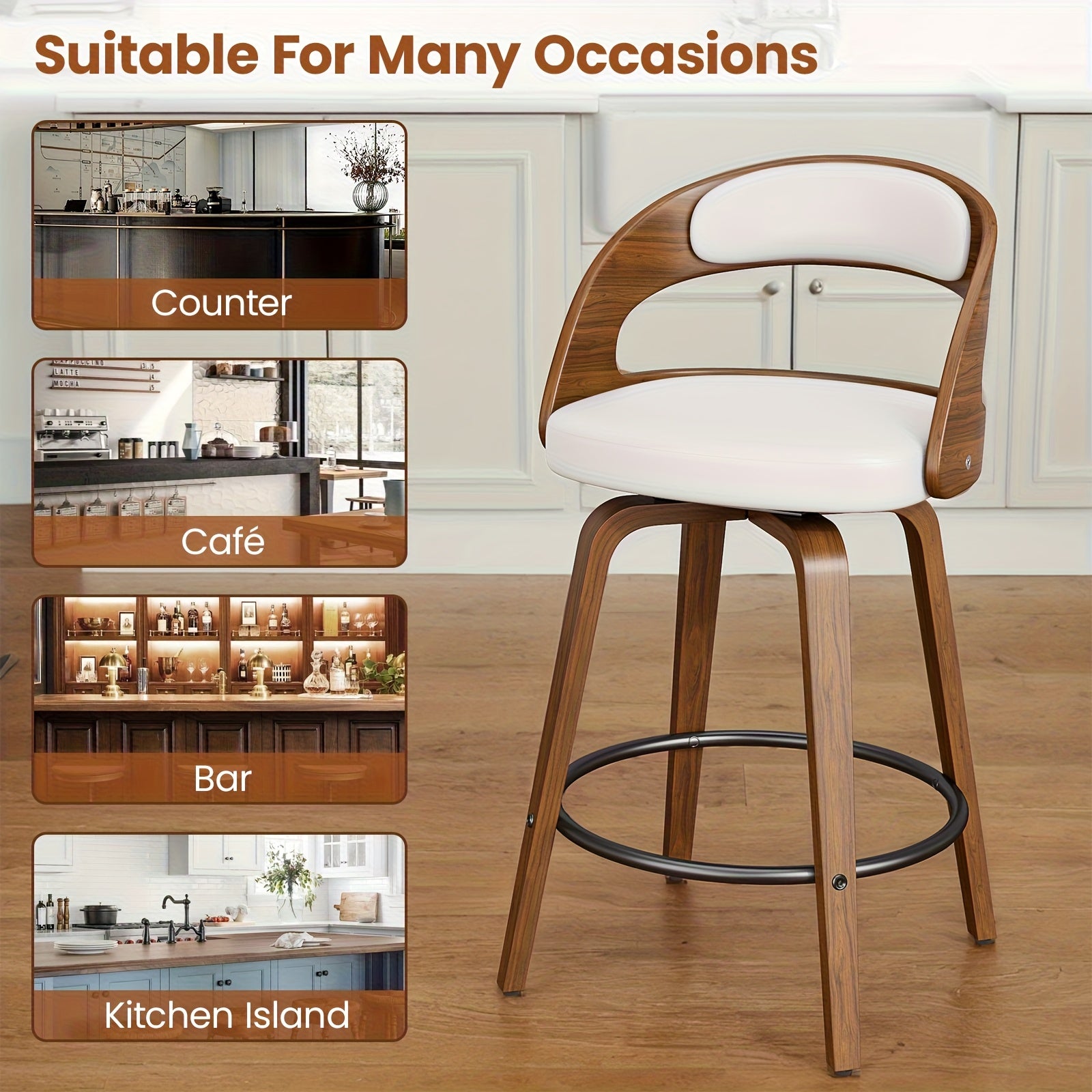 1 2pcs bar stools adjustable swivel faux leather bar stool