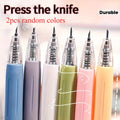 2pcs random color retractable craft knives press stretch