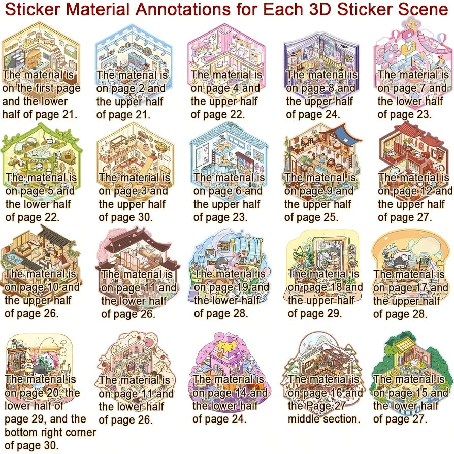 50pcs scene sticker   stickers including 30