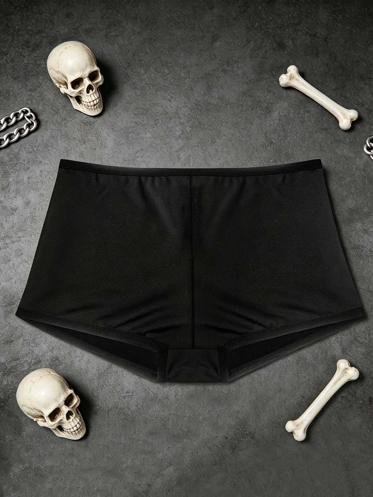 dark gothic hot fix   skull palm womens boyshort