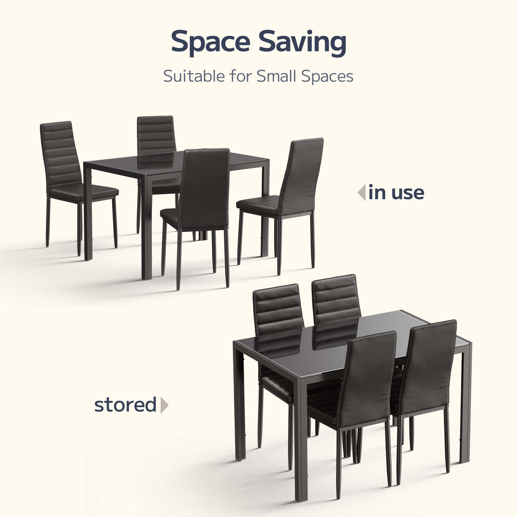 5 piece glass top dining set 5pcs glass dining table