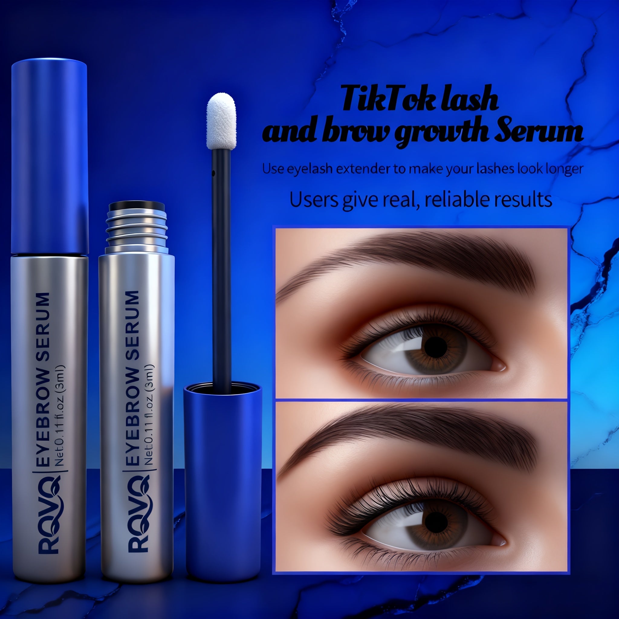 3ml rqvq colorful makeup eyebrow liquid thick long eyebrow