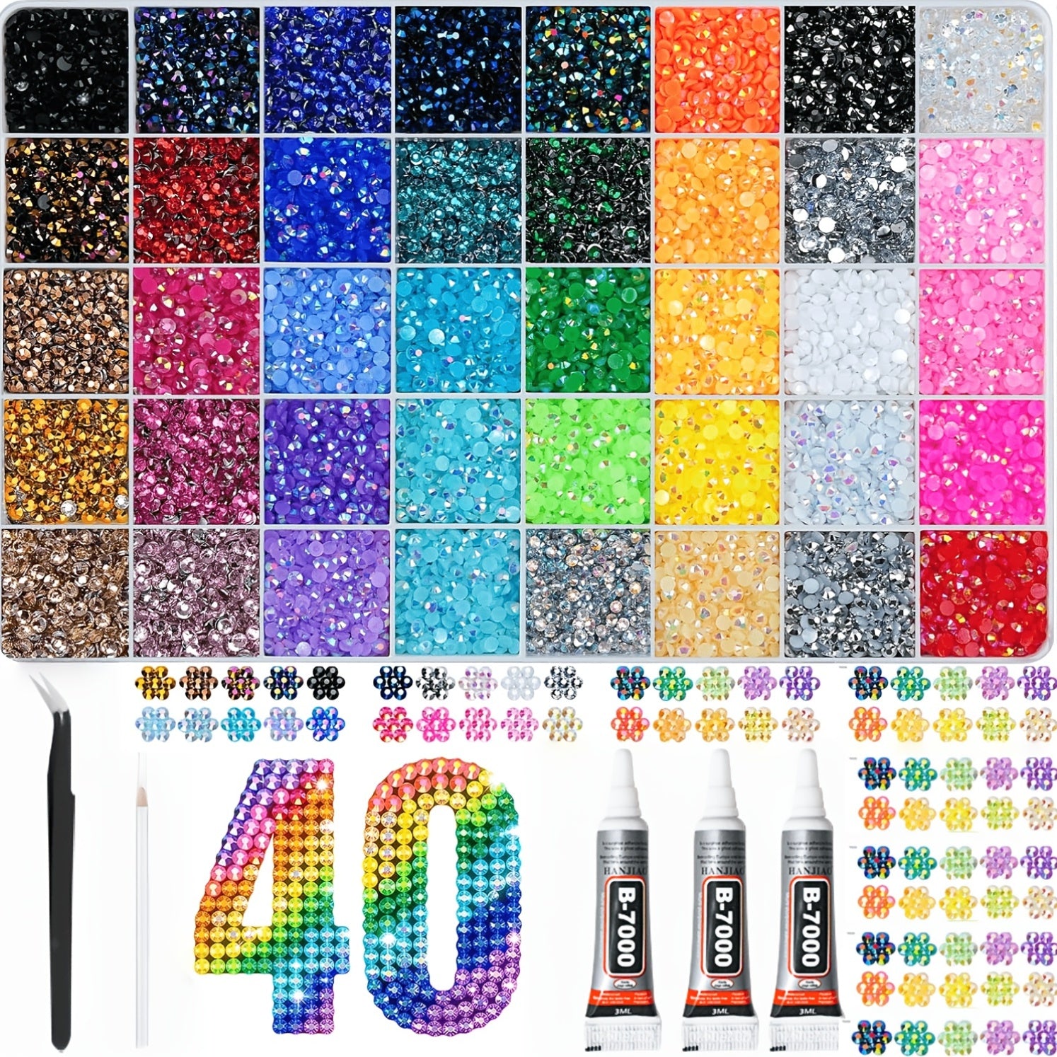 40 colors 50000pcs 3mm   decoration set resin