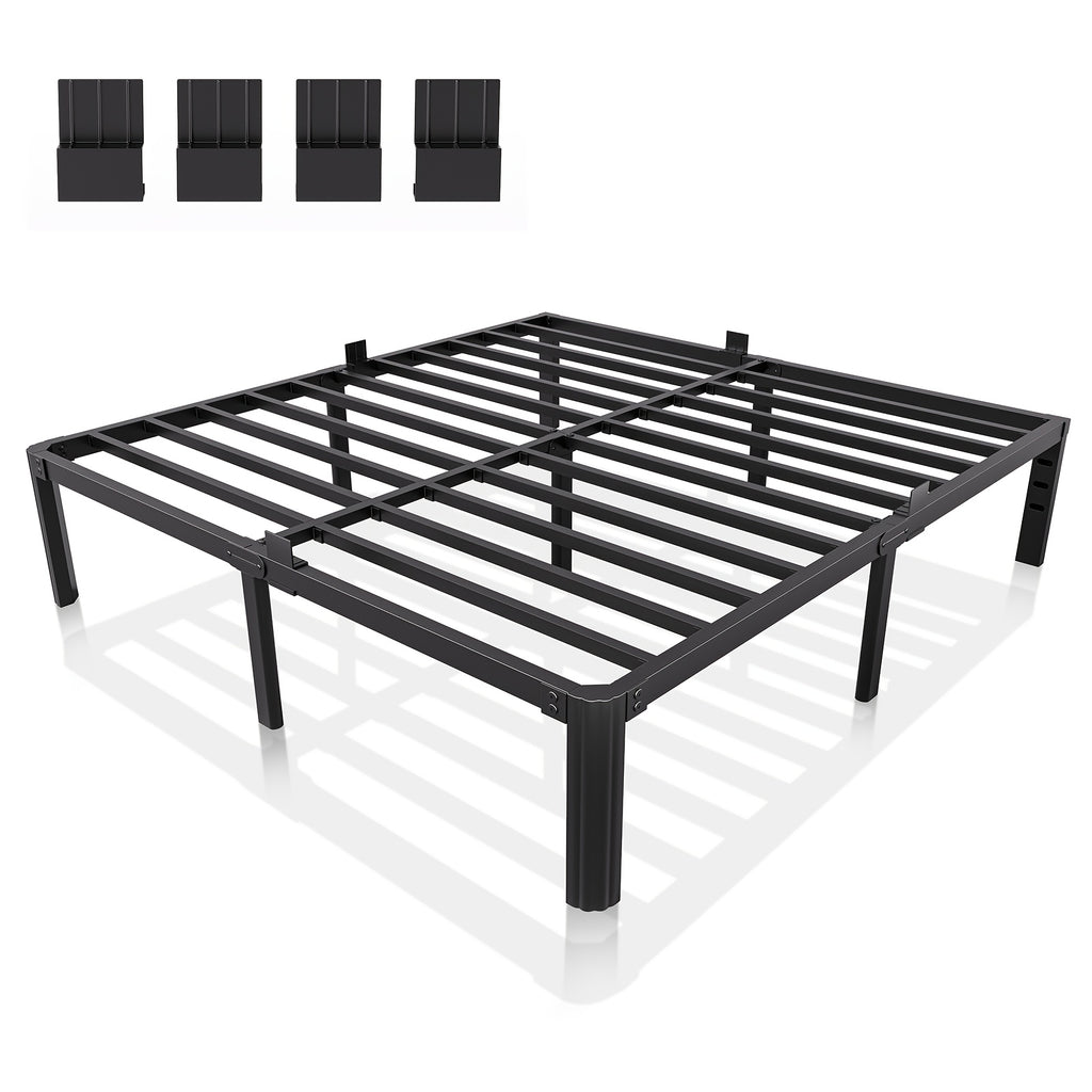 14 inch black metal bed frame king queen full twin