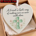 2d flat heart shaped acrylic friendship hanging ornament