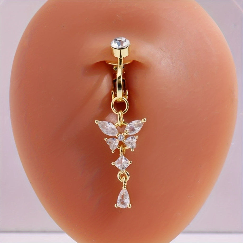 womens   tassel fashion belly button clip no