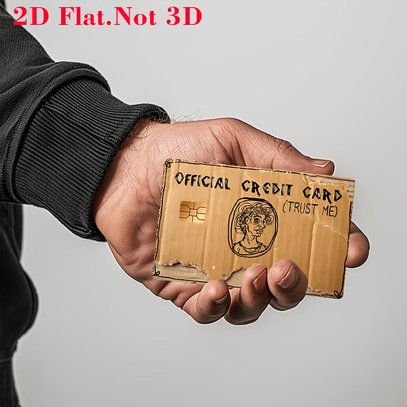 funny weird cardboard     sticker bank cards