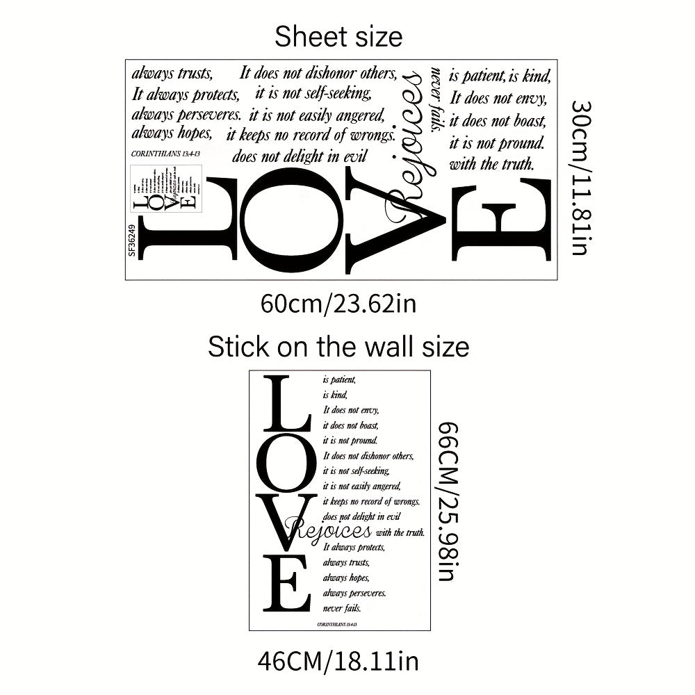 love patient kind an inspirational wall sticker decorating