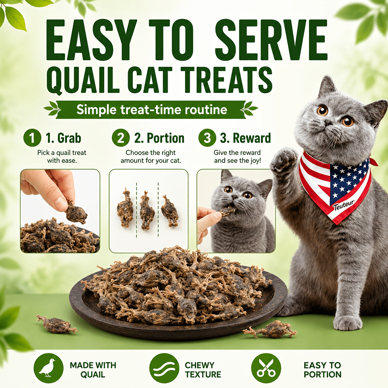 freeze dried quail cat treats crunchy protein