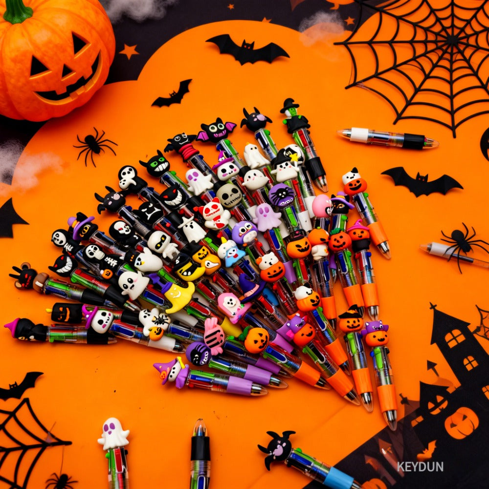 14pcs random color halloween cartoon mini 4 in 1 pens ideal
